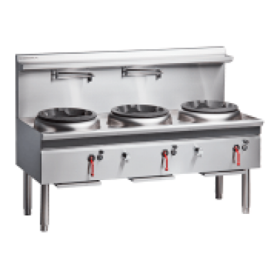Cobra CW3H-CCD - 1800mm Gas Waterless Wok with 2 Chimney burners and 1 Duckbill burner