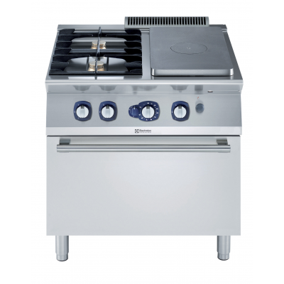 Gas Solid Top +2 Burners + Oven 800 mm