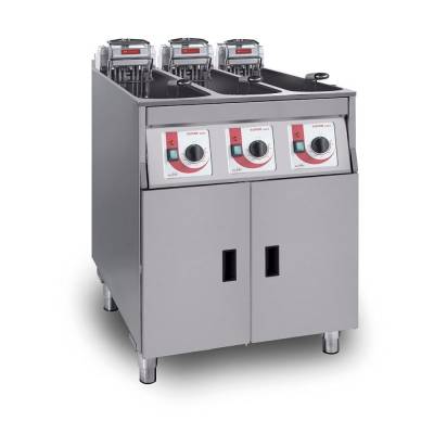 651143/C500 - FriFri Super Easy 633 Electric Free-standing Triple Tank Fryer with Filtration - 3 Baskets - W 600 mm - 22.5 kW