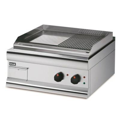 GS6/TR/E - Lincat Silverlink 600 Electric Counter-top Griddle - Twin Zone - Half-Ribbed Plate - Extra Power - W 600 mm - 5.6 kW